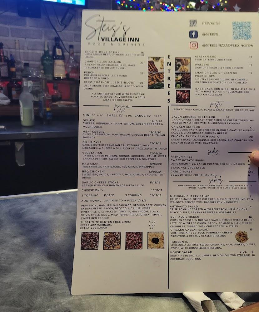 Steis's Village Inn Menu image 2