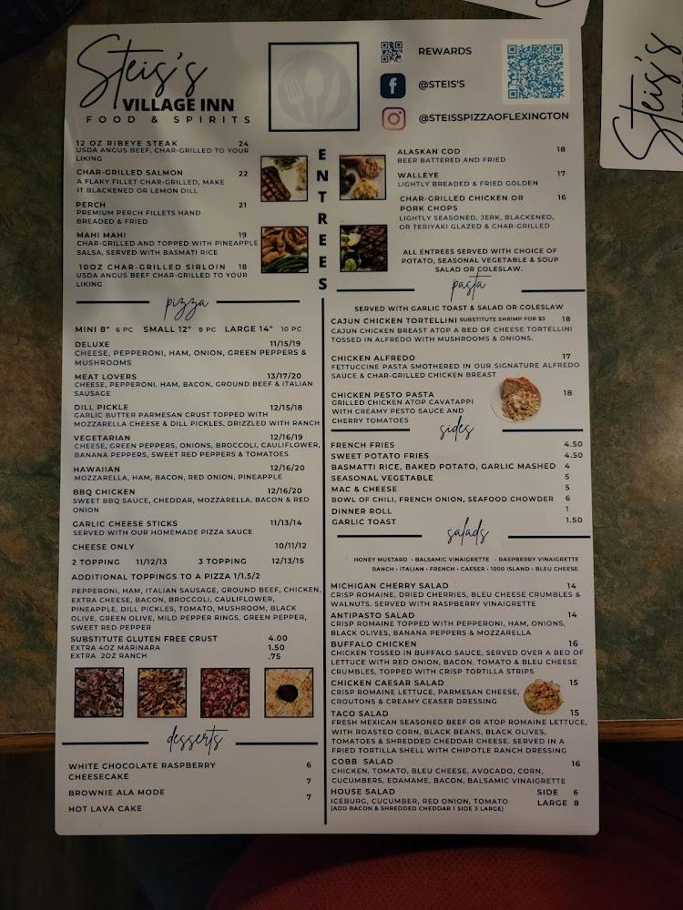 Steis's Village Inn Menu image 3