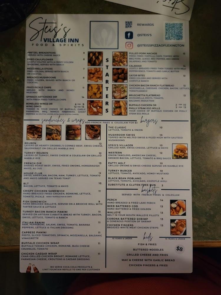 Steis's Village Inn Menu image 4